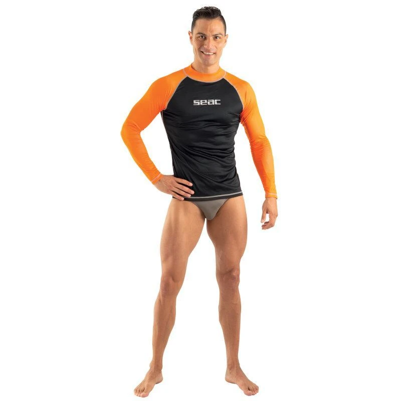 Lycra ML Seac T-Sun Homme Noir/Orange 4 Lycra ML Seac T-Sun Homme Noir/Orange – Image 2