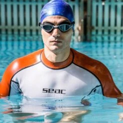 Lycra Néoprène ML Seac Fit Homme Blanc/Orange 2mm -Seac lycra neoprene ml seac fit homme blanc orange 2mm 3